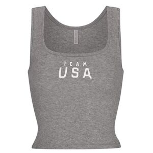 Skims Soft Lounge USA Paralympic Tank in Heather Gray